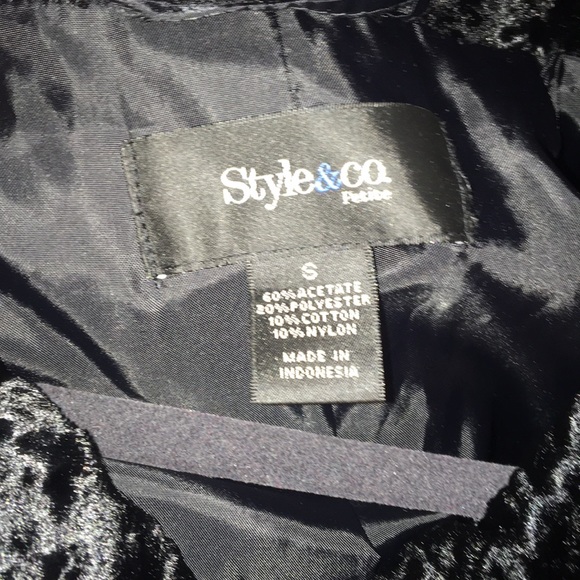 Velvet Vintage style long jacket Style&co Size S - Picture 3 of 4